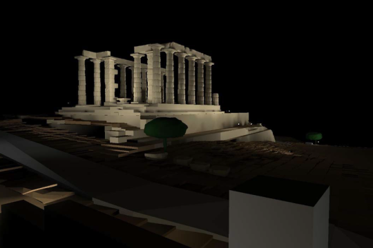 Σούνιο- Ναός Ποσειδώνα: Φωτομετρική απεικόνιση από τα βορειοανατολικά